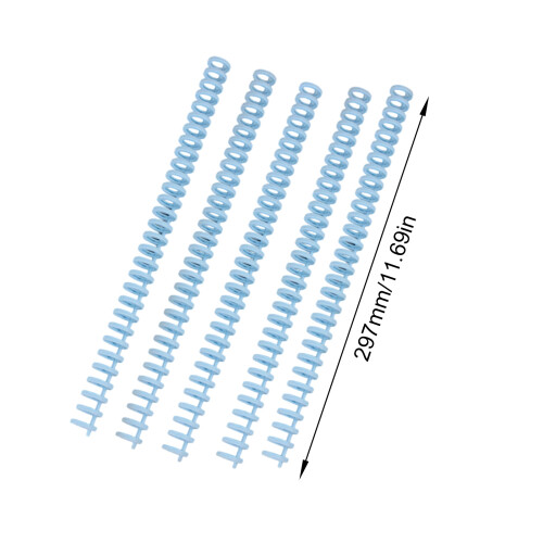 5Pcs 30 Rings Plastic Binding Comb 12mm 30 Hole-Light blue 2