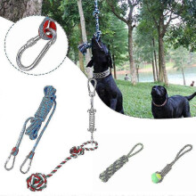 (Style Three, 10 M) Dog Spring Pole Toys Set Outdoor Hanging Exercise Cotton Rope Dog Teething Toy