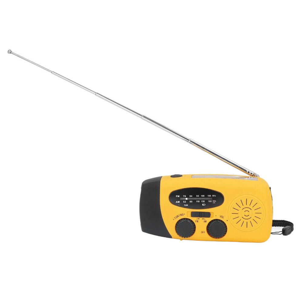 Multifunctional Solar Hand Crank Radio With Flashlight, 1200Mah, 12.8X6x4.5cm, Orange 9481357471339