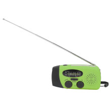 Radio solare a manovella verde 1200 mAh 12,8  6  4,5 cm