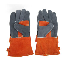 Hitzebeständige feuerfeste Handschuhe für den Grill, orange Leder, nicht verbrühend