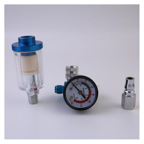 (As show, One size) Pneumatic Spray Gun with Pressure Regulator + Oil Separator Filter Separator Tool 1