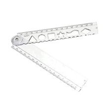 Coupe-papier coulissant Transparent en acrylique, règle pliable,