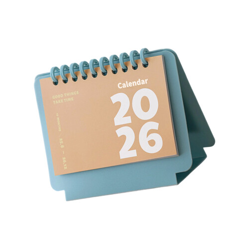 2026 petit calendrier de bureau bloc-notes d'écriture Table-Bleu