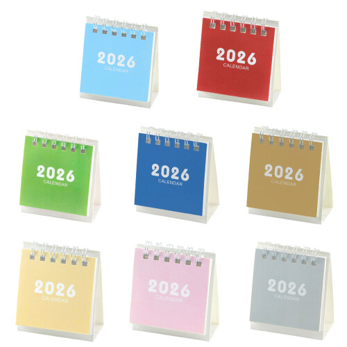 Calendrier de bureau 2026 à double bobine, calendrier de-brun 1