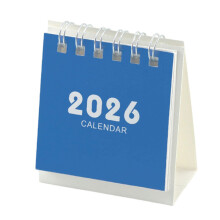 Calendrier de bureau 2026, reliure à double bobine,-Bleu marine