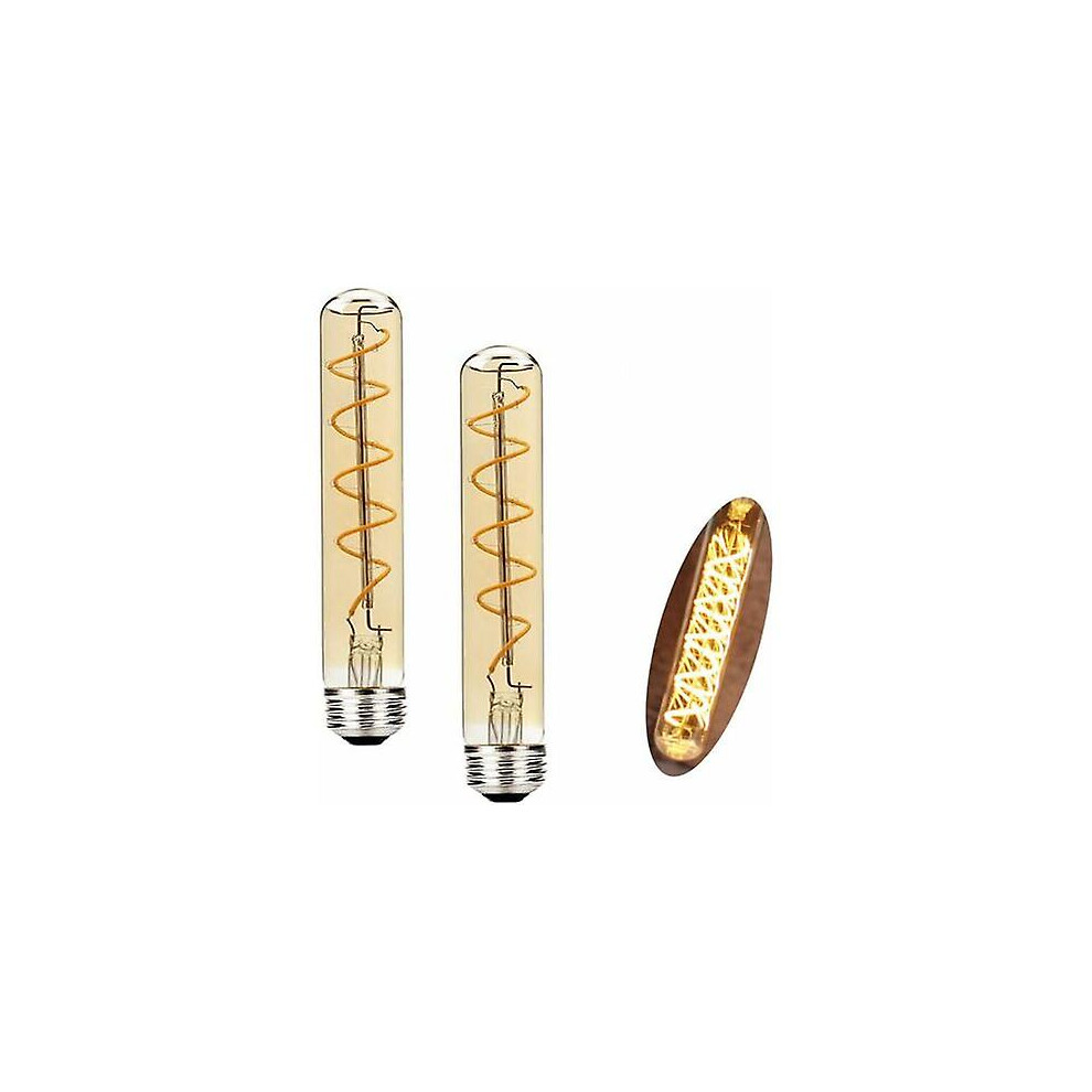 Kikidex (As Show, One Size) T30 E27 4W Led Filament Bulbs Dimmable Warm 2700K 185Mm Long Edison Tube Vintage Decorative Lamp Screw Base Ac 220V,2 Packs White