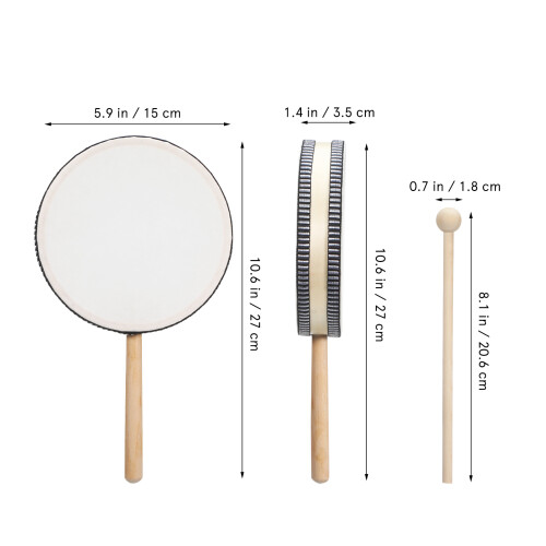 1 Set Handtrommel Percussieinstrument Van Hout Met 2
