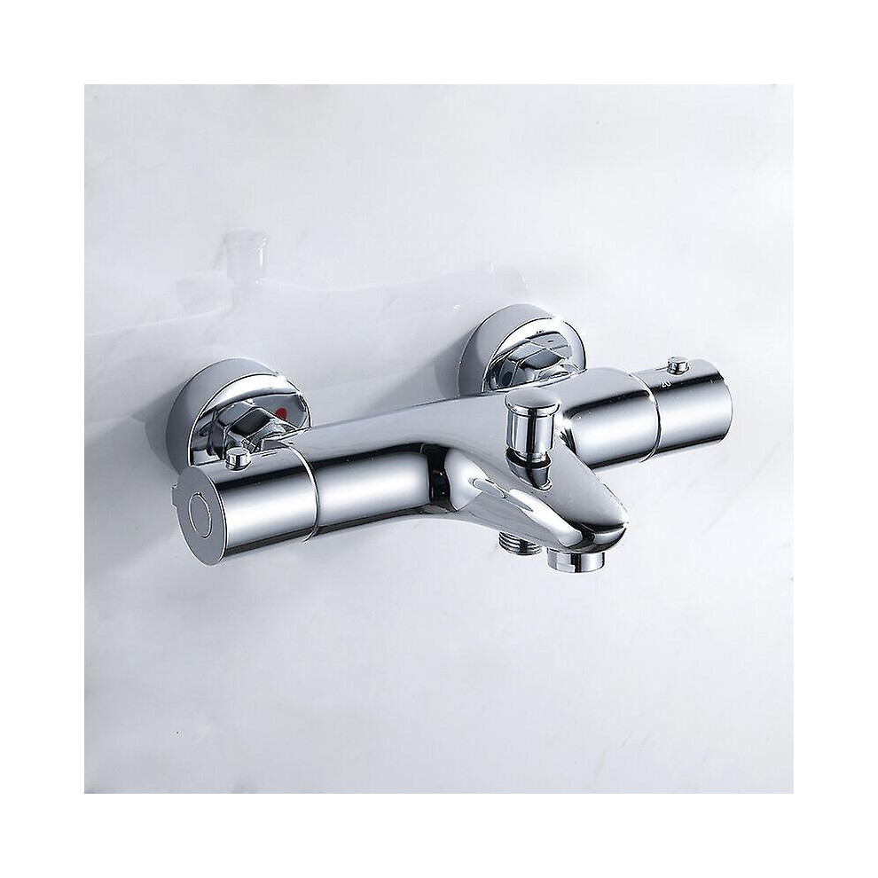 Kikidex (As Show, One Size) Thermostatic Bath Mixer In Chromed Brass With Temperature Control - Bathtub Mount