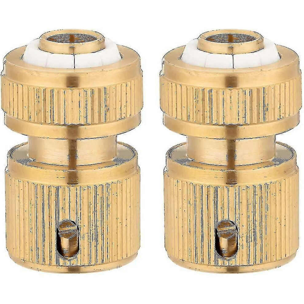 Kikidex (As Show, One Size) 2 Pieces Brass Quick Coupling 1/2 ". Hose Section And Hose Connector