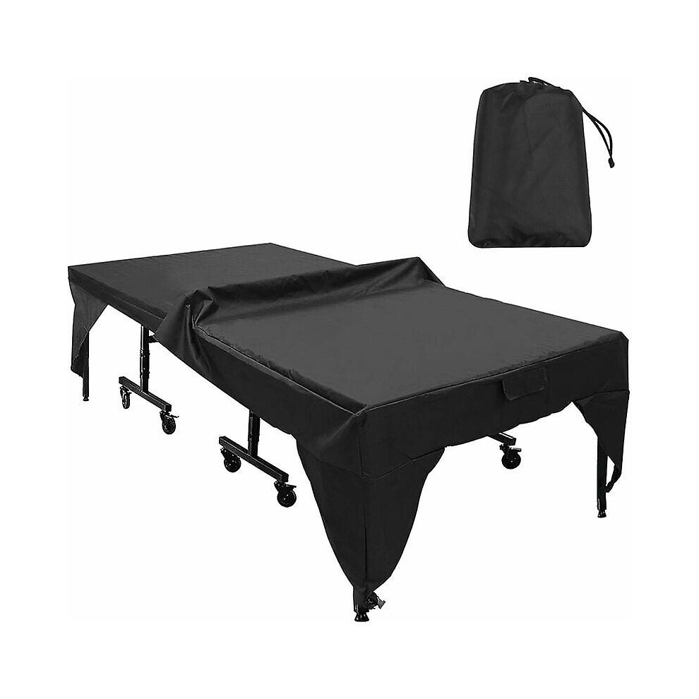 Kikidex (As Show, One Size) Waterproof And Dustproof Ping Pong Table Protective Cover Black 280 X 153 X 73Cm(Black)