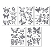 5 Stück Blumen-Schmetterlings-PET-Schablonen,-Schmetterling