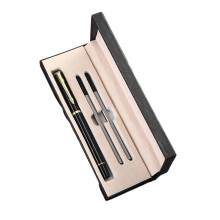 Drehkugelschreiber aus Aluminium mit 2-Helles Schwarzgold-Kl