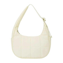 (Beige) Underarm Bag Zipper Quilted Tote Bag for Festive Vaction Work Traveling Shopping