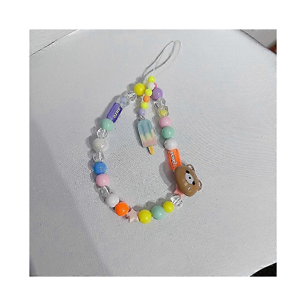 Kikidex (As Show, One Size) Korean Y2k Phone Lanyard Kawaii Heart Star Buttfly Style Phone Pendant Bear Sweet Cool Girl Phone Chain