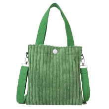 (Green) Stylish Mini Tote Bag for Women Corduroy Shoulder Bags Spring Summer Fashion Handbag  White