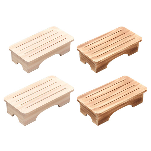 Fußstützenhocker, solide-Log-Farbe. Große Größe 1