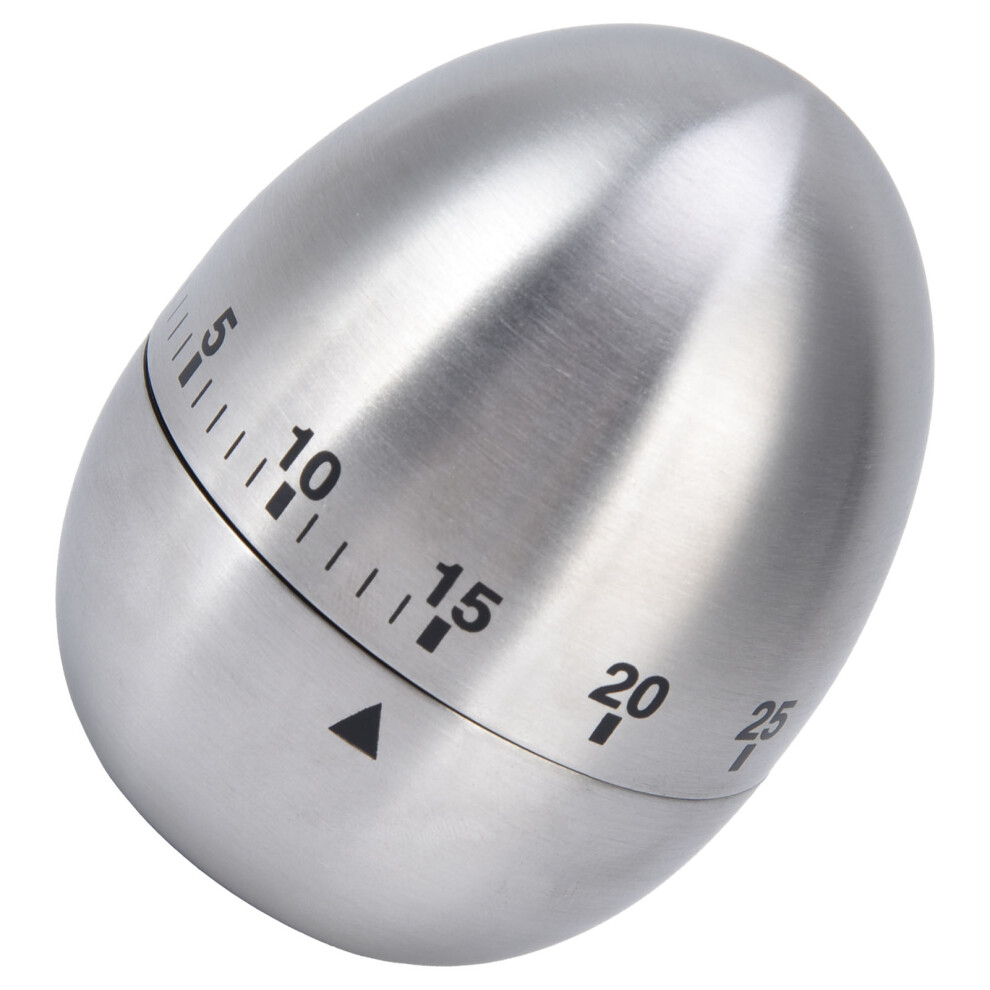 Egg Shaped Mechanical Kitchen Timer 6Cm Stainless Steel, 60 Min 8441357473833