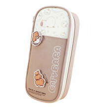 (Light Coffee) Cartoon Aesthetic Pencil Organiser Large Capacity Cute Cartoon Animal Aesthetic Pencil Organiser for Men Women