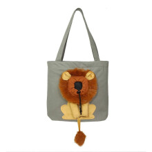 (Dark Grey) Lion-Shaped Pet Tote Bag for Cat Puppy Dog Folding Shoulder Bags Pet Bag