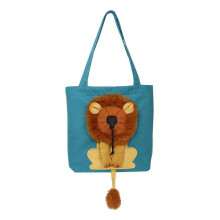 (Blue) Lion-Shaped Pet Tote Bag for Cat Puppy Dog Folding Shoulder Bags Pet Bag
