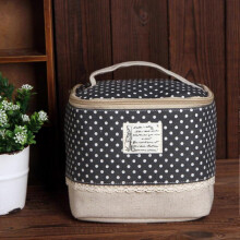 (Light Blue Dot) Large-Capacity Bento Insulated Bag Waterproof and Oil-Proof Insulated Bag for School Office Daily Use