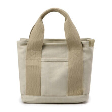 (Portable, Khaki) Large Capacity Multi-pocket Handbag Women Fashion Canvas Tote Bags Daily Zipper