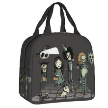 (22x20x10cm  9x8x4in, 1) Tim Burton Horror Movie Thermal Insulated Lunch Bag Women Halloween Beetlejuice Resuable Lunch Tote Box For School Food Bags