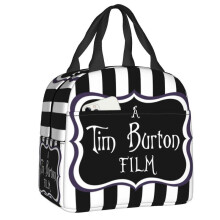 (22x20x10cm  9x8x4in, 10) Tim Burton Horror Movie Thermal Insulated Lunch Bag Women Halloween Beetlejuice Resuable Lunch Tote Box For School Food Bags