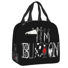 (22x20x10cm  9x8x4in, 3) Tim Burton Horror Movie Thermal Insulated Lunch Bag Women Halloween Beetlejuice Resuable Lunch Tote Box For School Food Bags