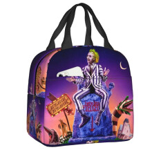 (22x20x10cm  9x8x4in, 14) Tim Burton Horror Movie Thermal Insulated Lunch Bag Women Halloween Beetlejuice Resuable Lunch Tote Box For School Food Bags