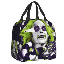 (22x20x10cm  9x8x4in, 15) Tim Burton Horror Movie Thermal Insulated Lunch Bag Women Halloween Beetlejuice Resuable Lunch Tote Box For School Food Bags