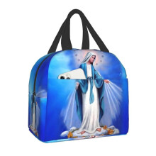 (22x20x13cm, 10) Guadalupe Virgin Mary Thermal Insulated Lunch Bag Catholic Resuable Lunch Tote For Kids School Children Multifunction Food Box