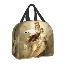 (22x20x13cm, 8) Guadalupe Virgin Mary Thermal Insulated Lunch Bag Catholic Resuable Lunch Tote For Kids School Children Multifunction Food Box