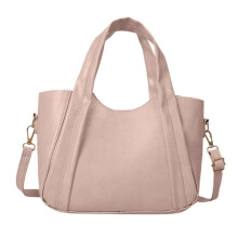 (Pink) 2023 Leather Tote Bag Solid Color Fashion Handbag Large Capacity Versatile Bucket Bag Shoulder Bag for Women Girl PU Bag Pink