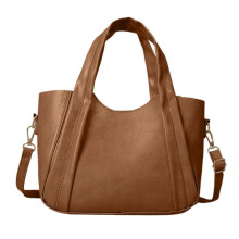 (brown) 2023 Leather Tote Bag Solid Color Fashion Handbag Large Capacity Versatile Bucket Bag Shoulder Bag for Women Girl PU Bag Pink