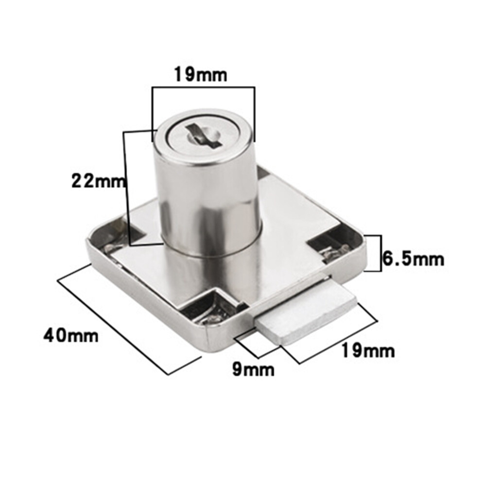 Zinc Alloy Cabinet Door Lock With Key, Rustproof, Model 138Â22 White 8031357476929