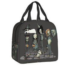 (22x20x13cm, 10) Tim Burton Beetlejuice Horror Film Lunch Box Women Cooler Thermal Food Insulated Lunch Bag Kids School Children Picnic Tote Bags
