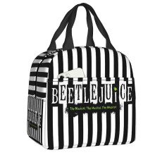 (22x20x13cm, 14) Tim Burton Beetlejuice Horror Film Lunch Box Women Cooler Thermal Food Insulated Lunch Bag Kids School Children Picnic Tote Bags