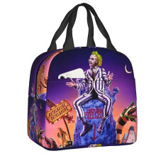 (22x20x13cm, 4) Tim Burton Beetlejuice Horror Film Lunch Box Women Cooler Thermal Food Insulated Lunch Bag Kids School Children Picnic Tote Bags