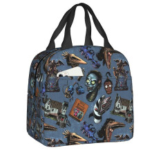 (22x20x13cm, 12) Tim Burton Beetlejuice Horror Film Lunch Box Women Cooler Thermal Food Insulated Lunch Bag Kids School Children Picnic Tote Bags