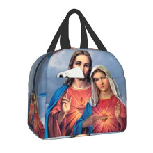 (22x20x13cm, 5) Guadalupe Virgin Mary Thermal Insulated Lunch Bag Catholic Resuable Lunch Tote For Kids School Children Multifunction Food Box