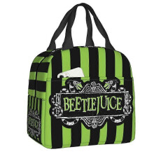(22x20x13cm, 15) Tim Burton Beetlejuice Horror Film Lunch Box Women Cooler Thermal Food Insulated Lunch Bag Kids School Children Picnic Tote Bags