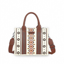 (S, Off-white) Wrangler Tote Bag Western Purse for Women Shoulder Boho Aztec Handbag NEW