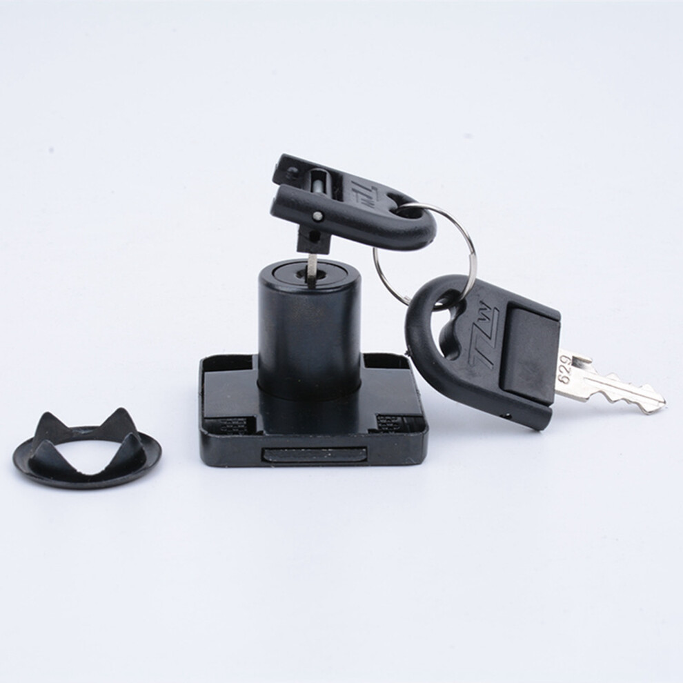 Zinc Alloy Black Cabinet Door Lock With Key, Rustproof, 136-22 3151357477162