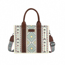 (S, Beige blue) Wrangler Tote Bag Western Purse for Women Shoulder Boho Aztec Handbag NEW