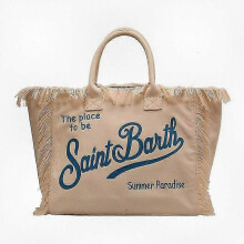 (beige) Spacious Beach Tote with Handmade Tassels, Stylish Denim Bag Featuring Trendy Prints