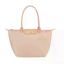 (S, Pinkish pink) One Shoulder Dumpling Tote Bag with Zipper Closure Water-Resistant Nylon Foldable with Inner Pocket