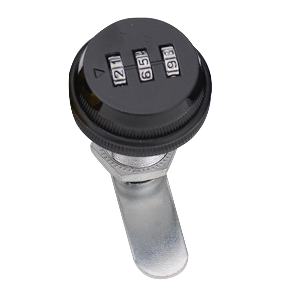 3-Dial Zinc Alloy Cam Lock For Drawer And Letter Box, 20Mm Black 5061357476974