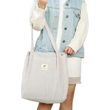 (Grey) 2024 Corduroy Tote Bag for Women Girls Kids Shoulder Bag with Inner Pocket For Work Beach Lunch Travel And Shopping Grocery